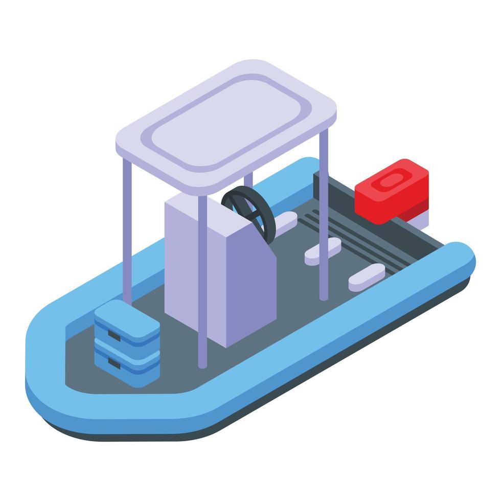 Fishing boat icon, isometric style vector