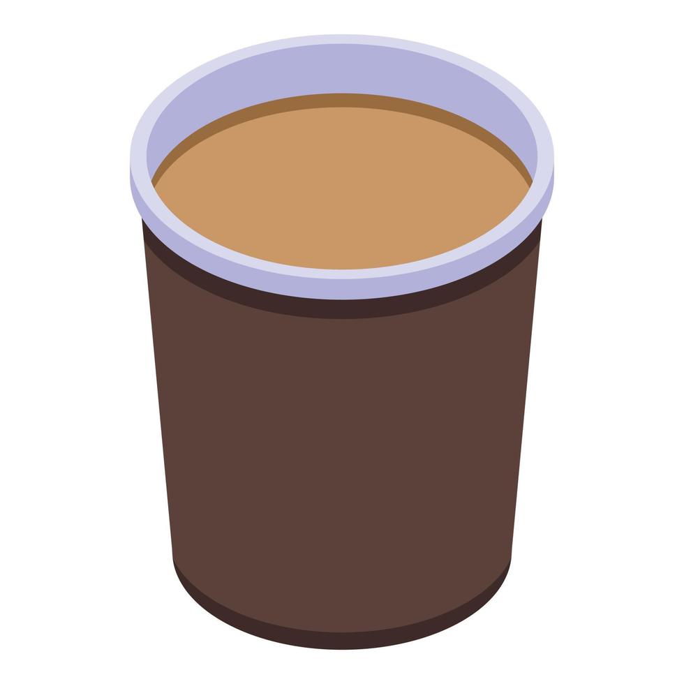 icono de taza de papel de café, estilo isométrico vector