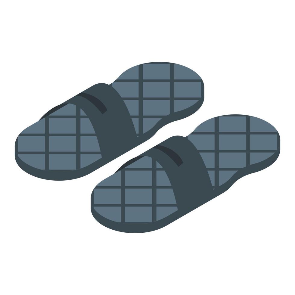 Beach slippers icon, isometric style vector