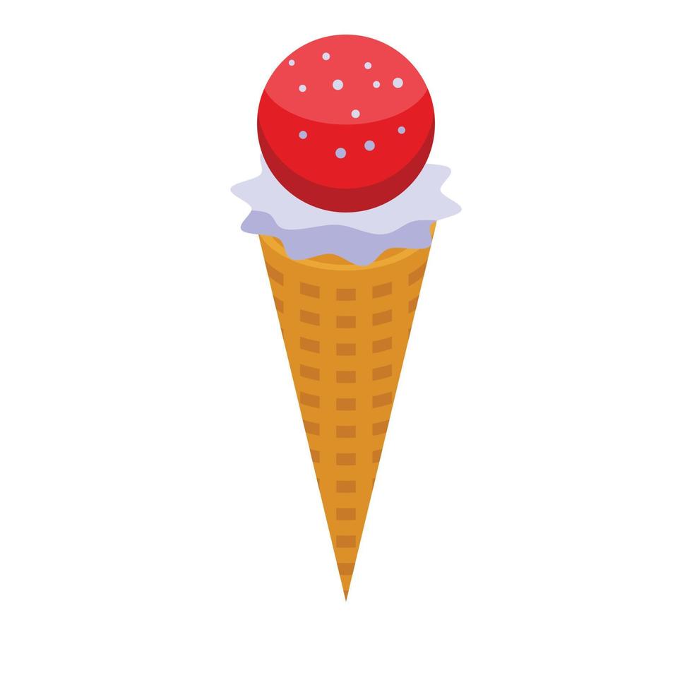 Corn ice cream icon, isometric style vector