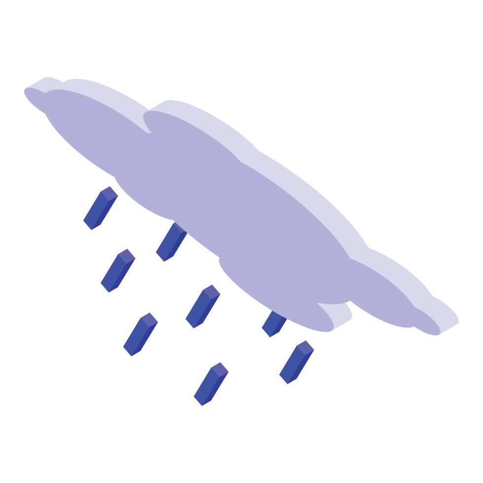 Rain cloud icon, isometric style vector