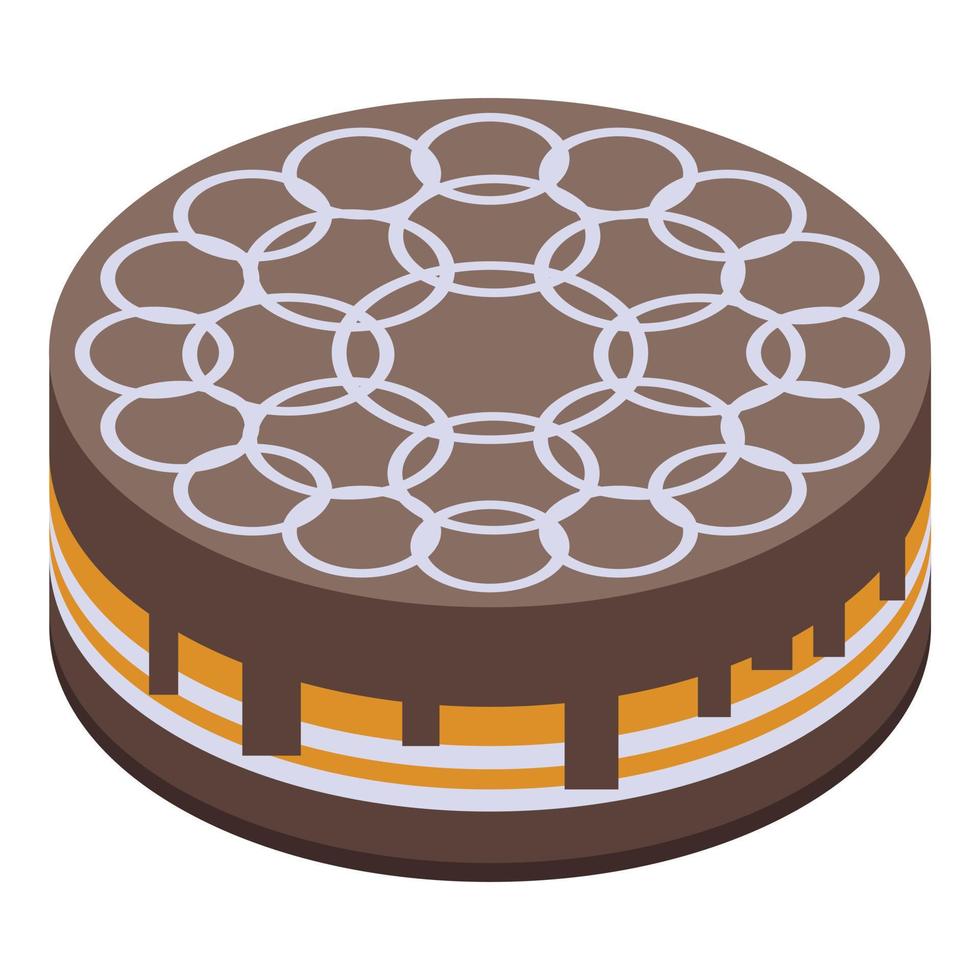 Sweet cake icon, isometric style vector