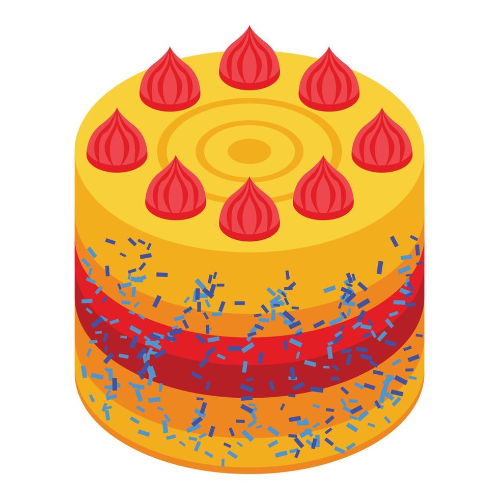 Dessert cake icon, isometric style vector