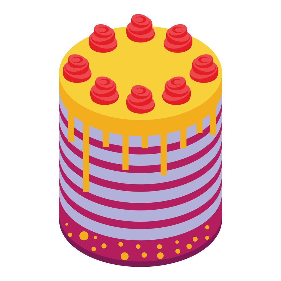 Bakery cake icon, isometric style vector