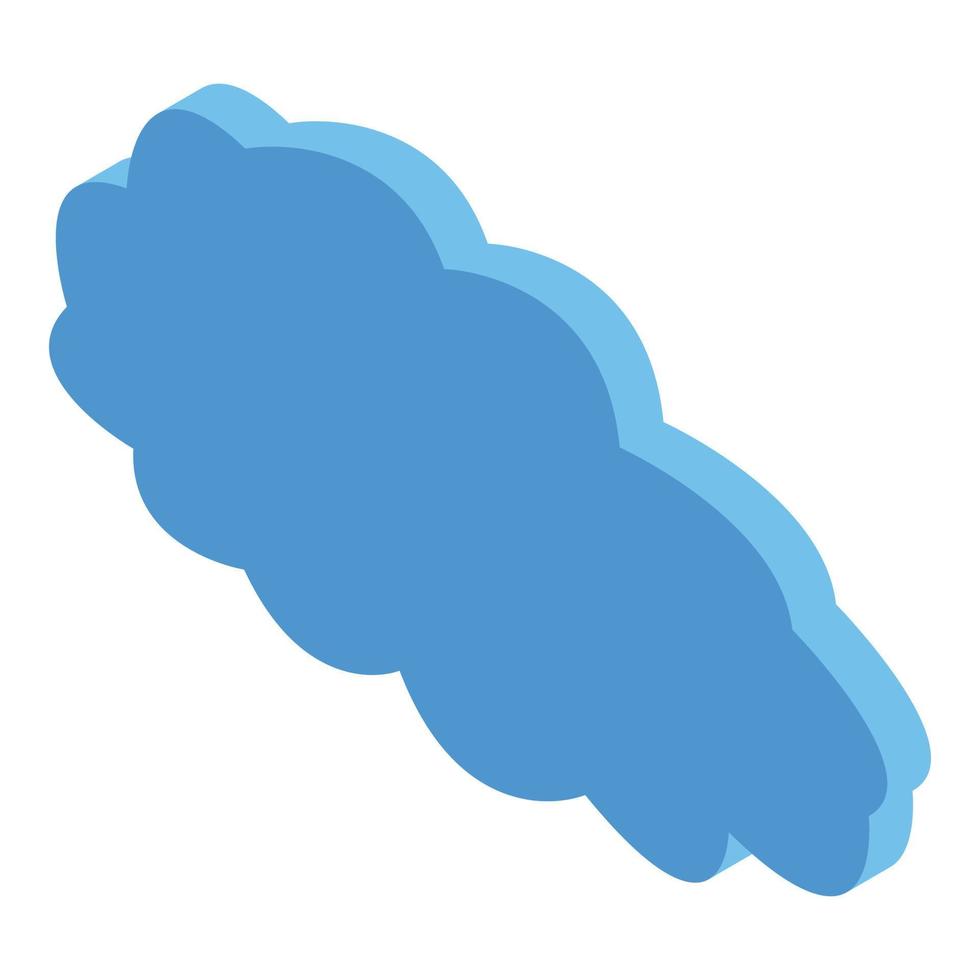 Blue cloud icon, isometric style vector