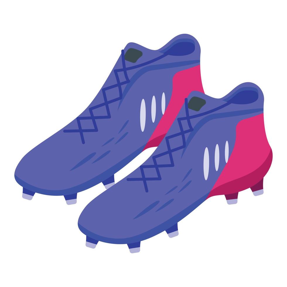 icono de botas de fútbol de juego, estilo isométrico vector