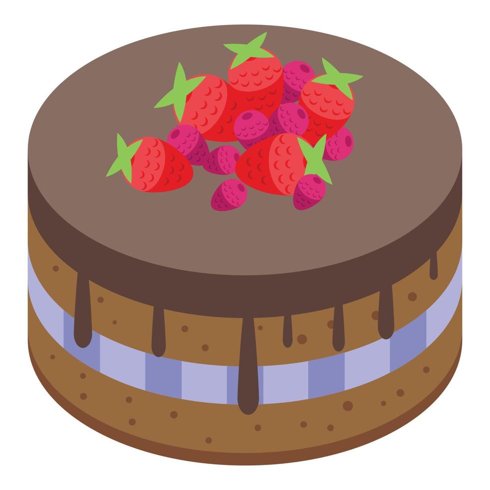 Event cake icon, isometric style vector