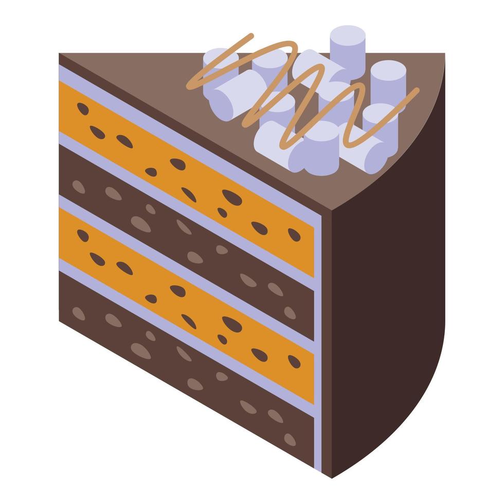 Slice cake icon, isometric style vector