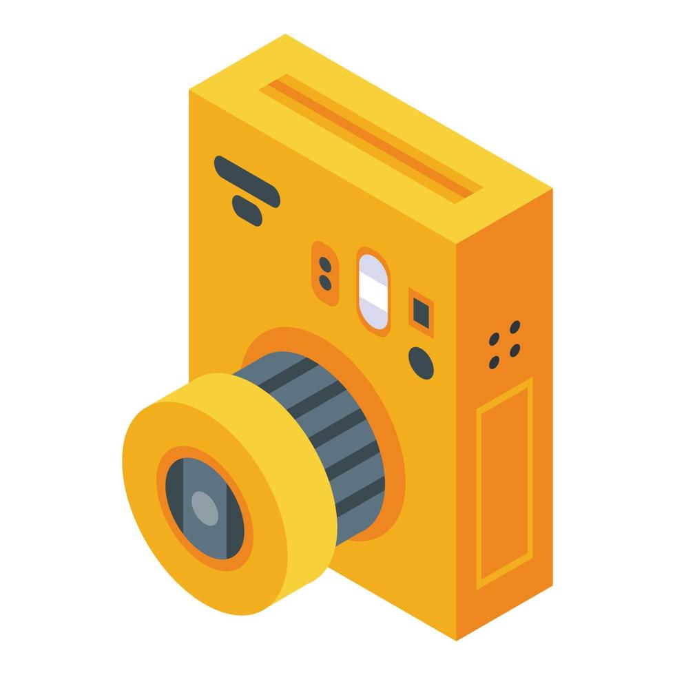 Summer camera icon, isometric style vector