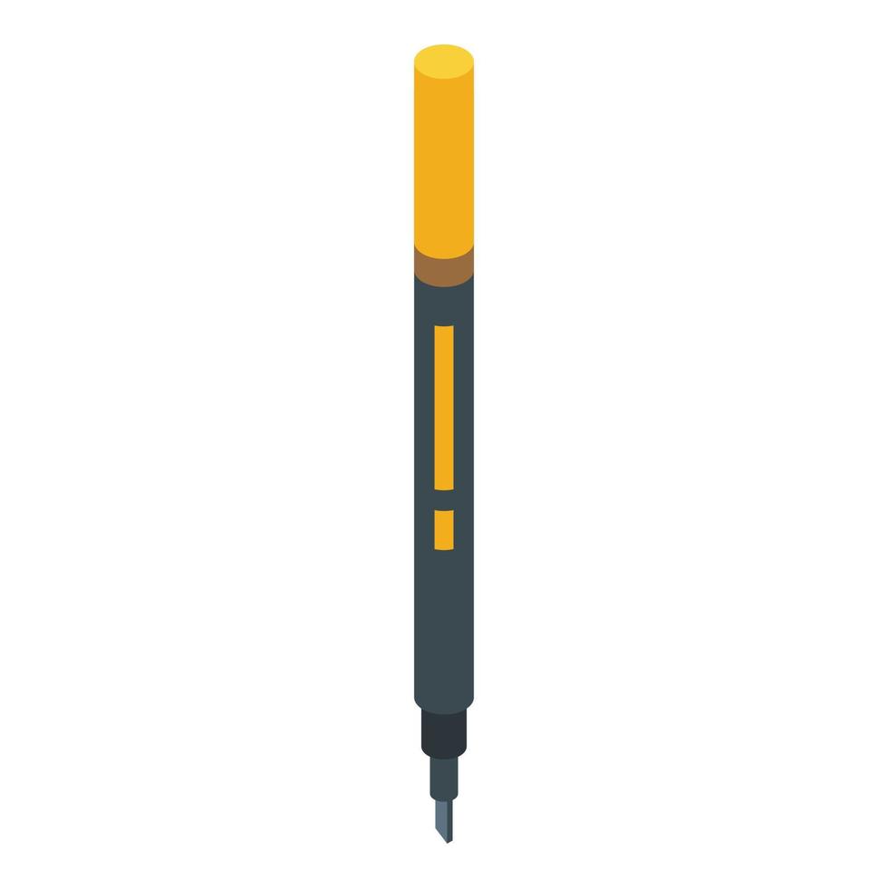 Calligraphy tool pen icon, isometric style vector