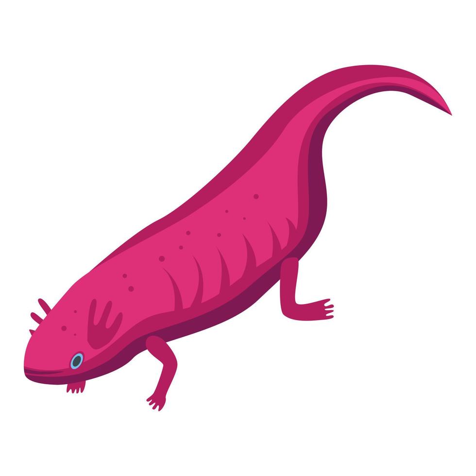 Water axolotl icon, isometric style vector