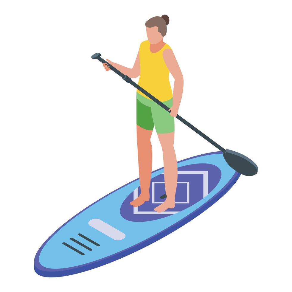 Stand up paddle icon, isometric style vector