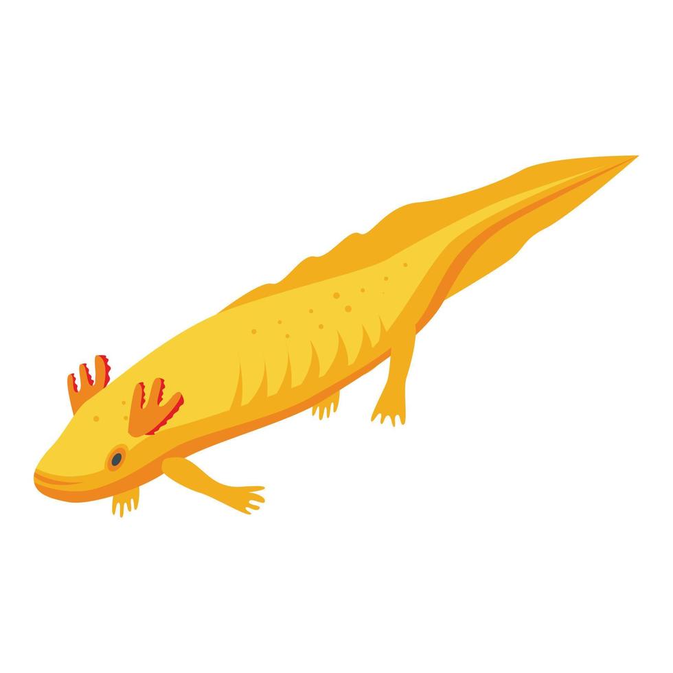 Axolotl pet icon, isometric style vector