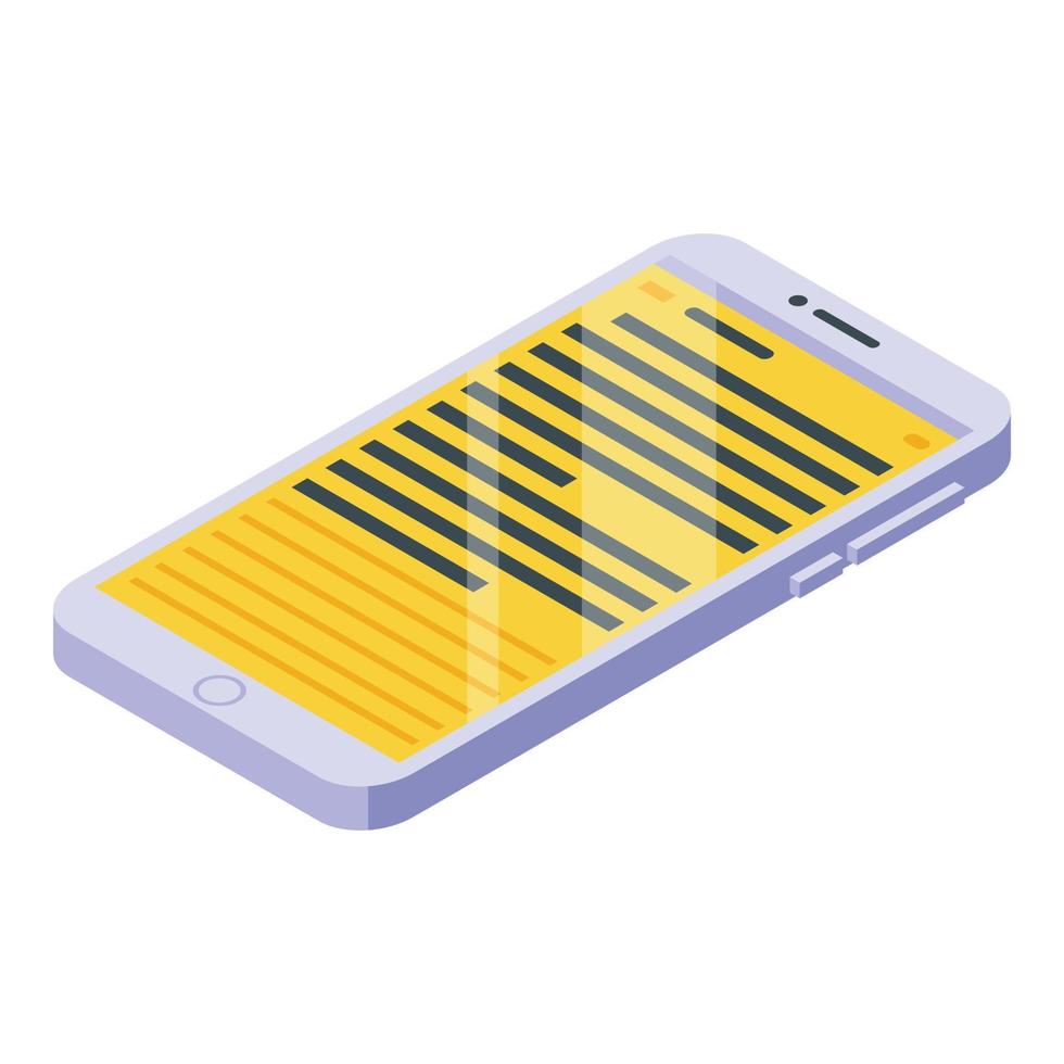 Smartphone work icon, isometric style vector