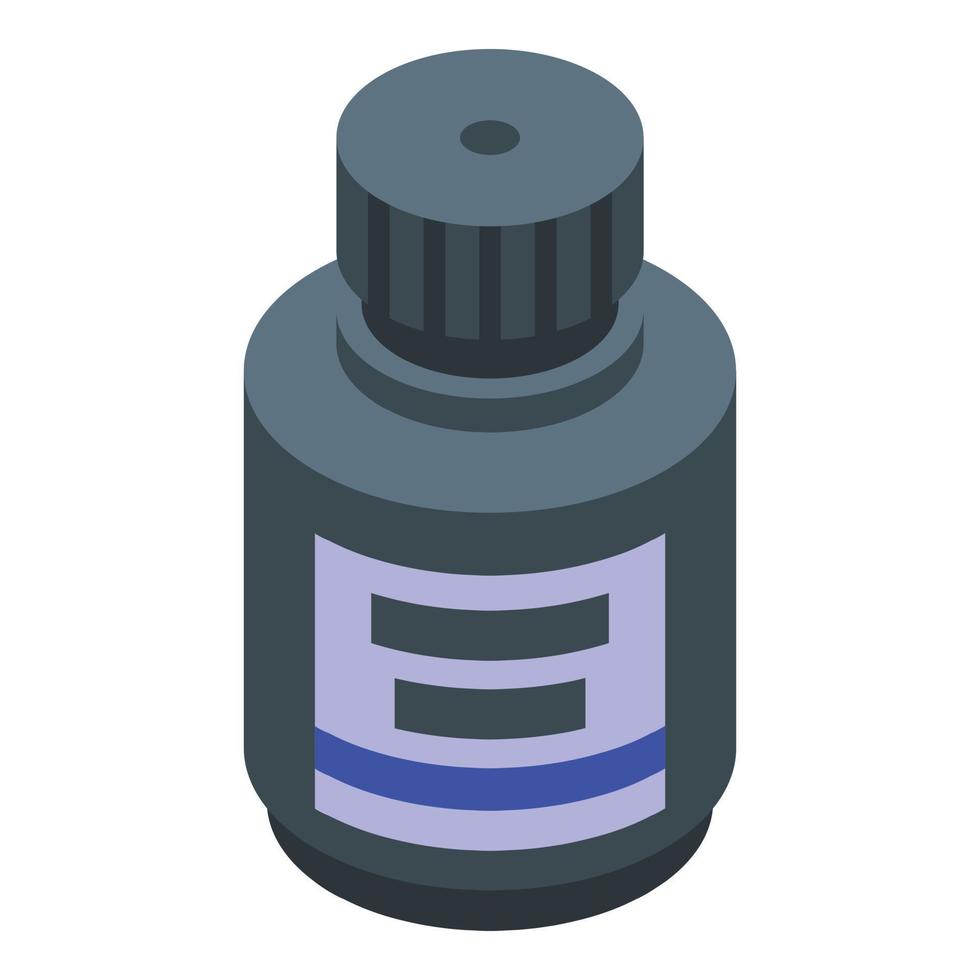Calligraphy ink jar icon, isometric style vector