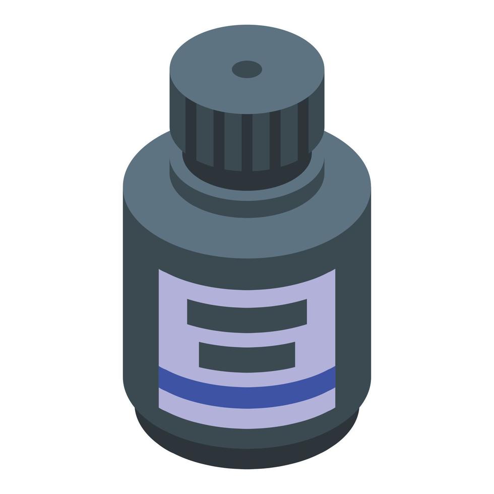 Calligraphy ink jar icon, isometric style vector