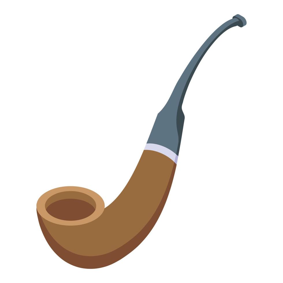 Retro smoking pipe icon, isometric style vector