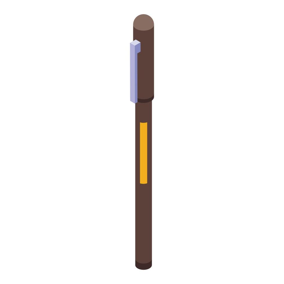 Calligraphy brush pen icon, isometric style vector