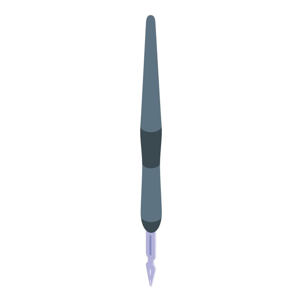 Calligraphy old tool icon, isometric style vector