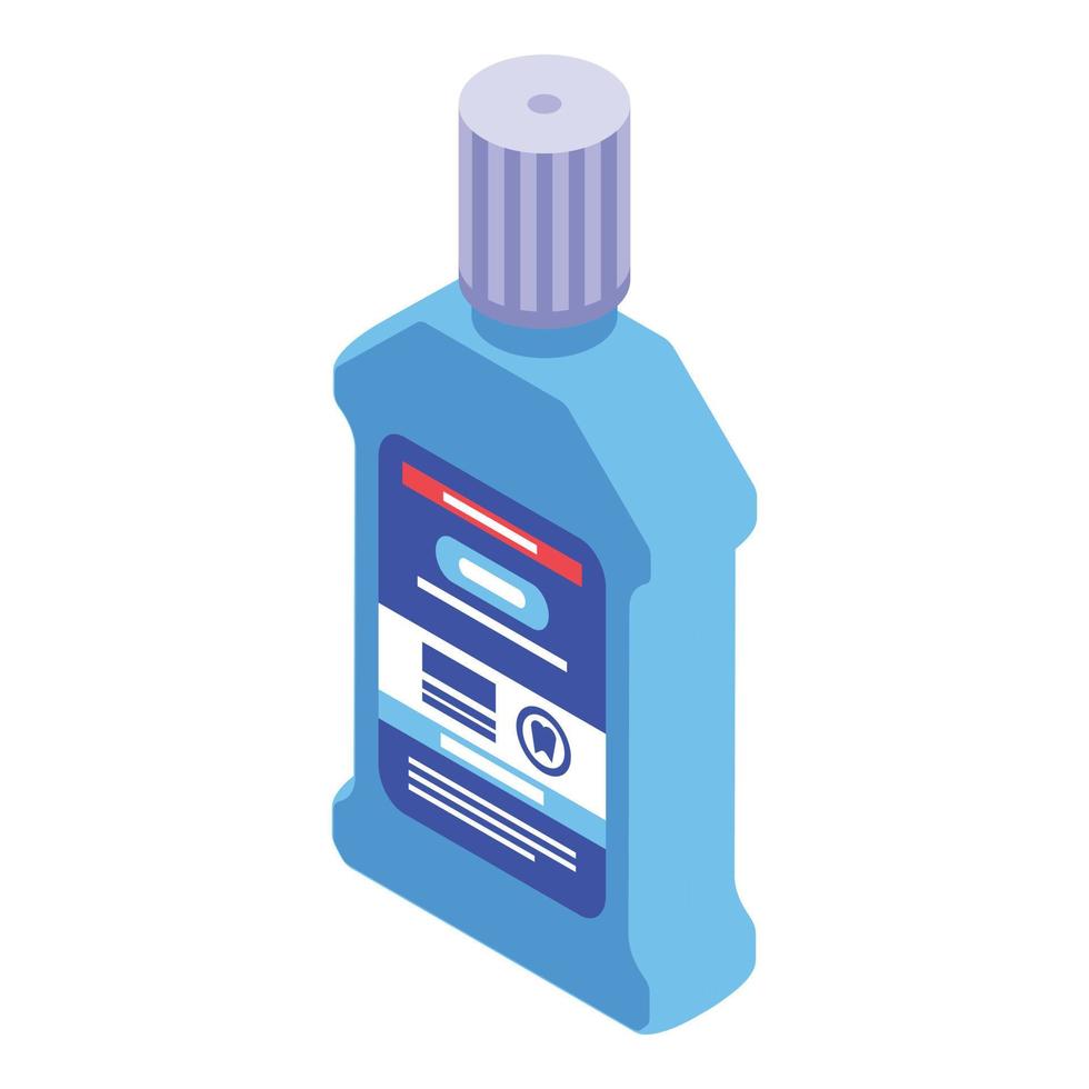 Medical approved mouthwash icon, isometric style vector