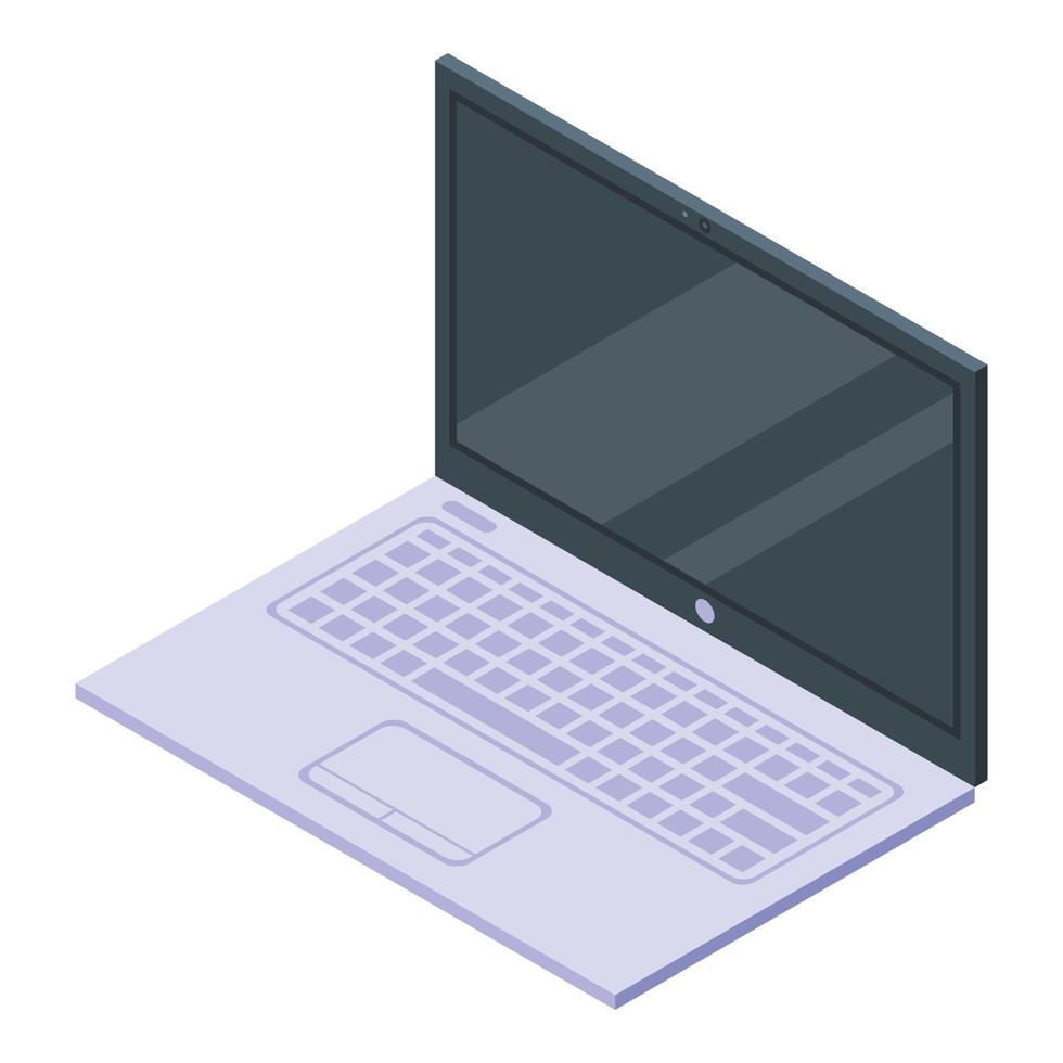 Laptop monitor icon, isometric style vector