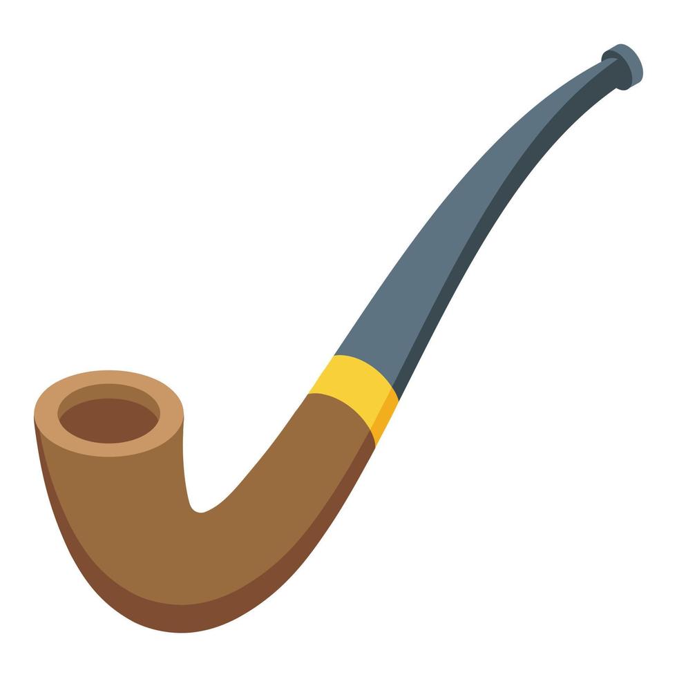 Personal smoking pipe icon, isometric style vector