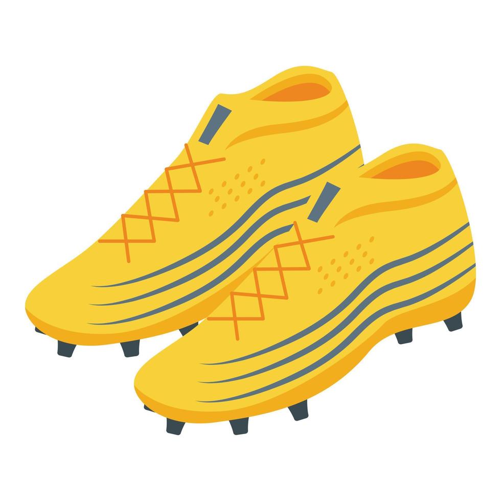 icono de par de botas de fútbol, estilo isométrico vector