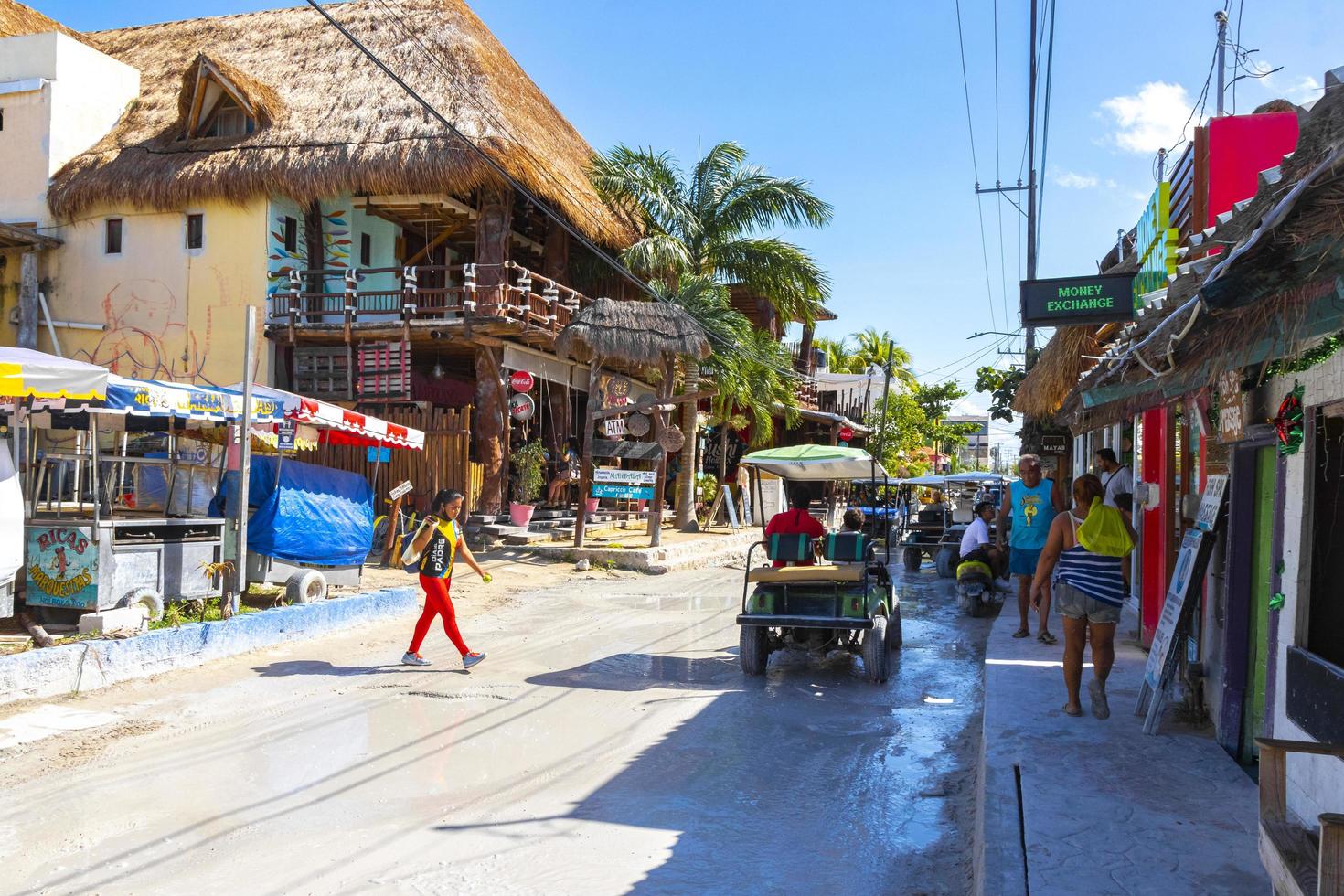 Holbox Quintana Roo Mexico 2021 Colorful Holbox island village with