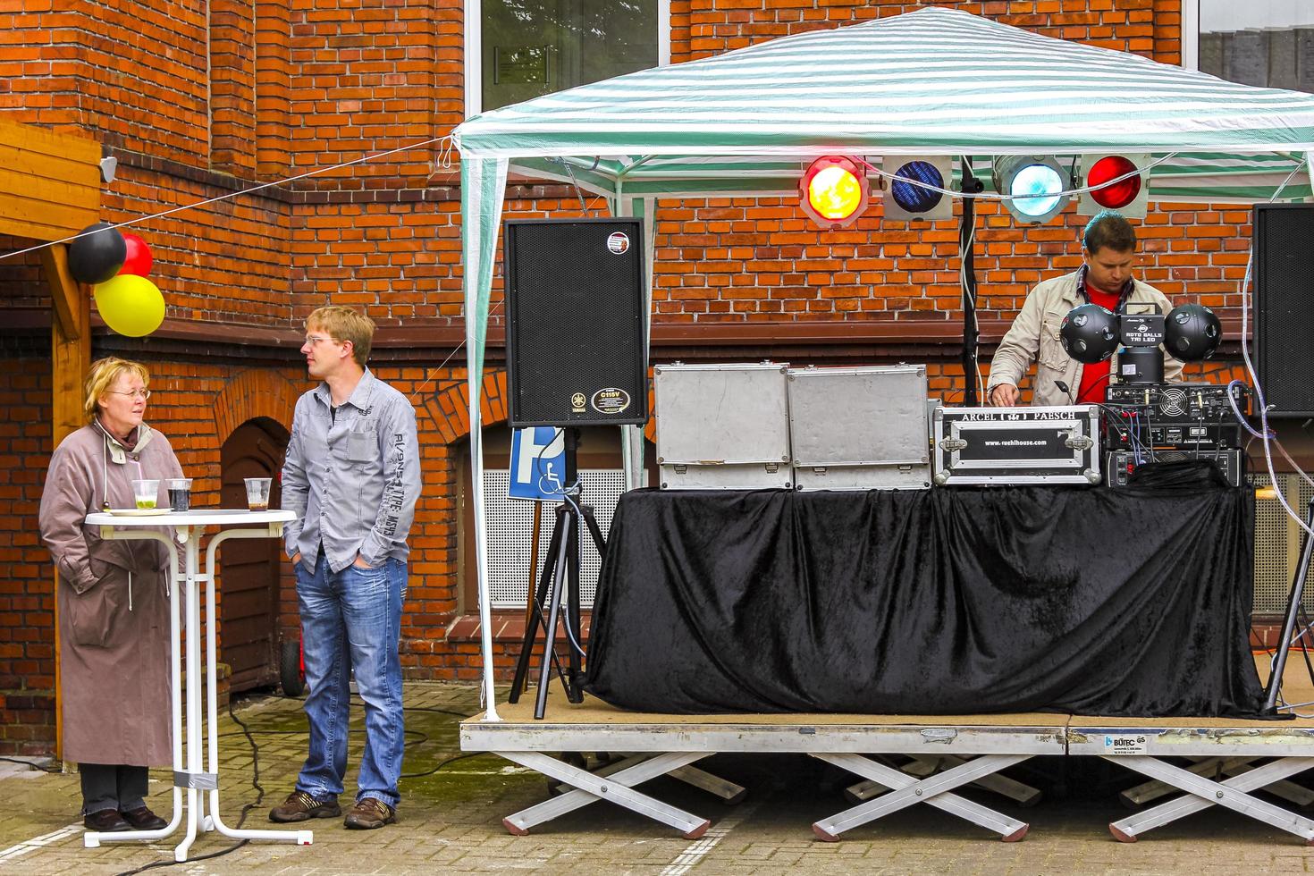 Lehe Bremerhaven Germany 2010 German celebration with bratwurst grill and beer stand in Germany. photo