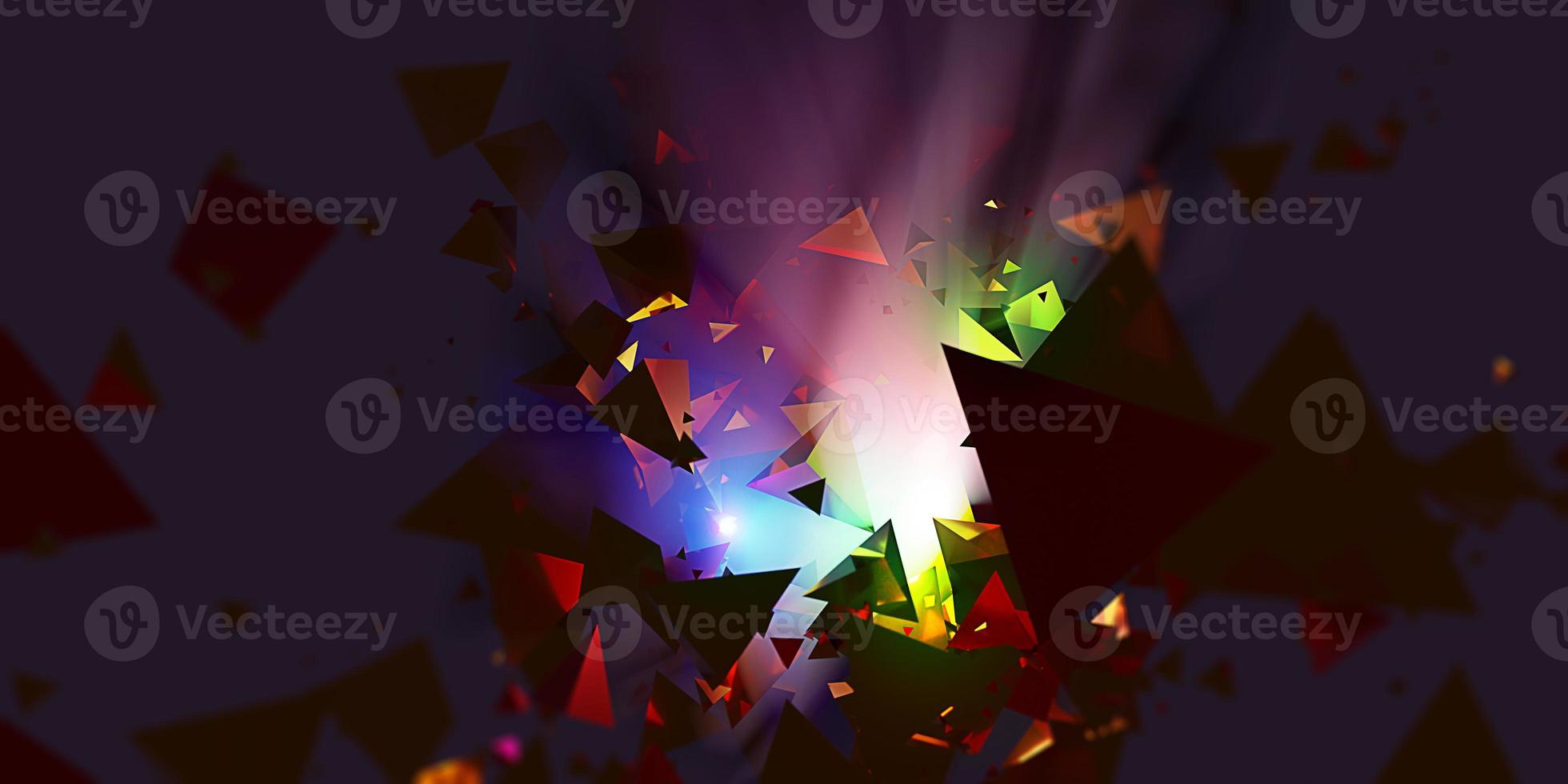 abstract triangle background glitter and haze technology 3D illustration photo