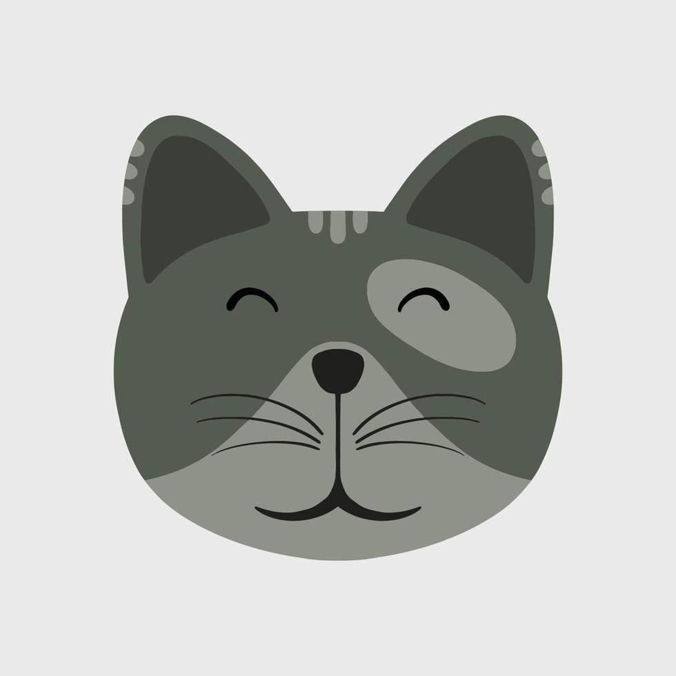 Cat head black vector