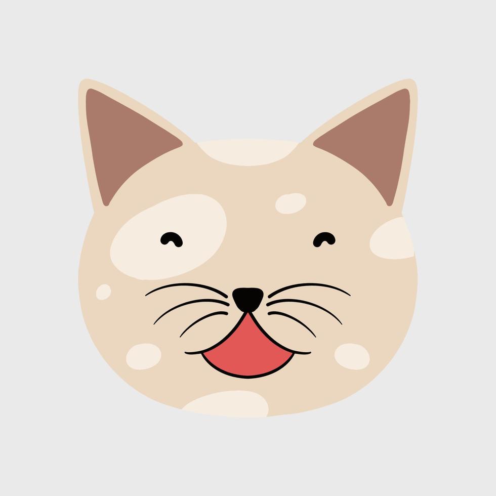 cabeza de gato blanco vector