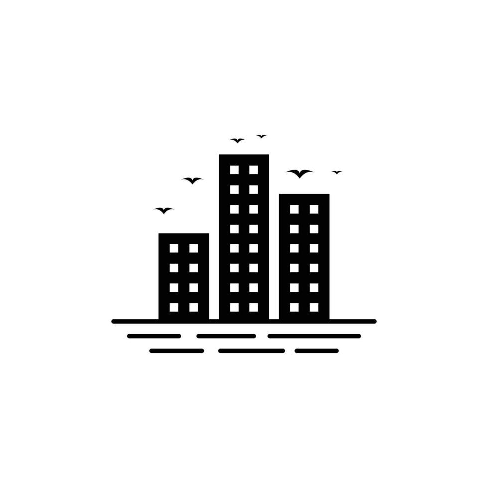 multilevel building logo illustration design vector