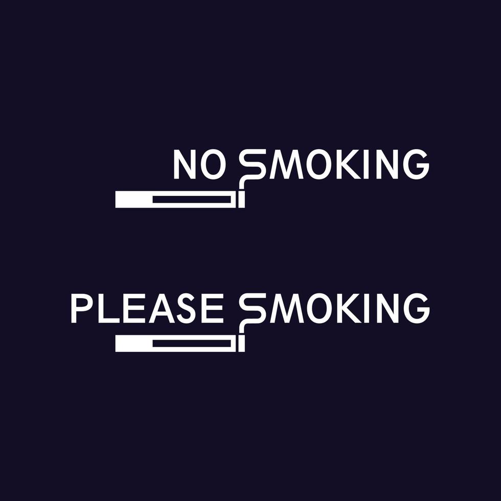 no smoking notice logo and please smoke vector