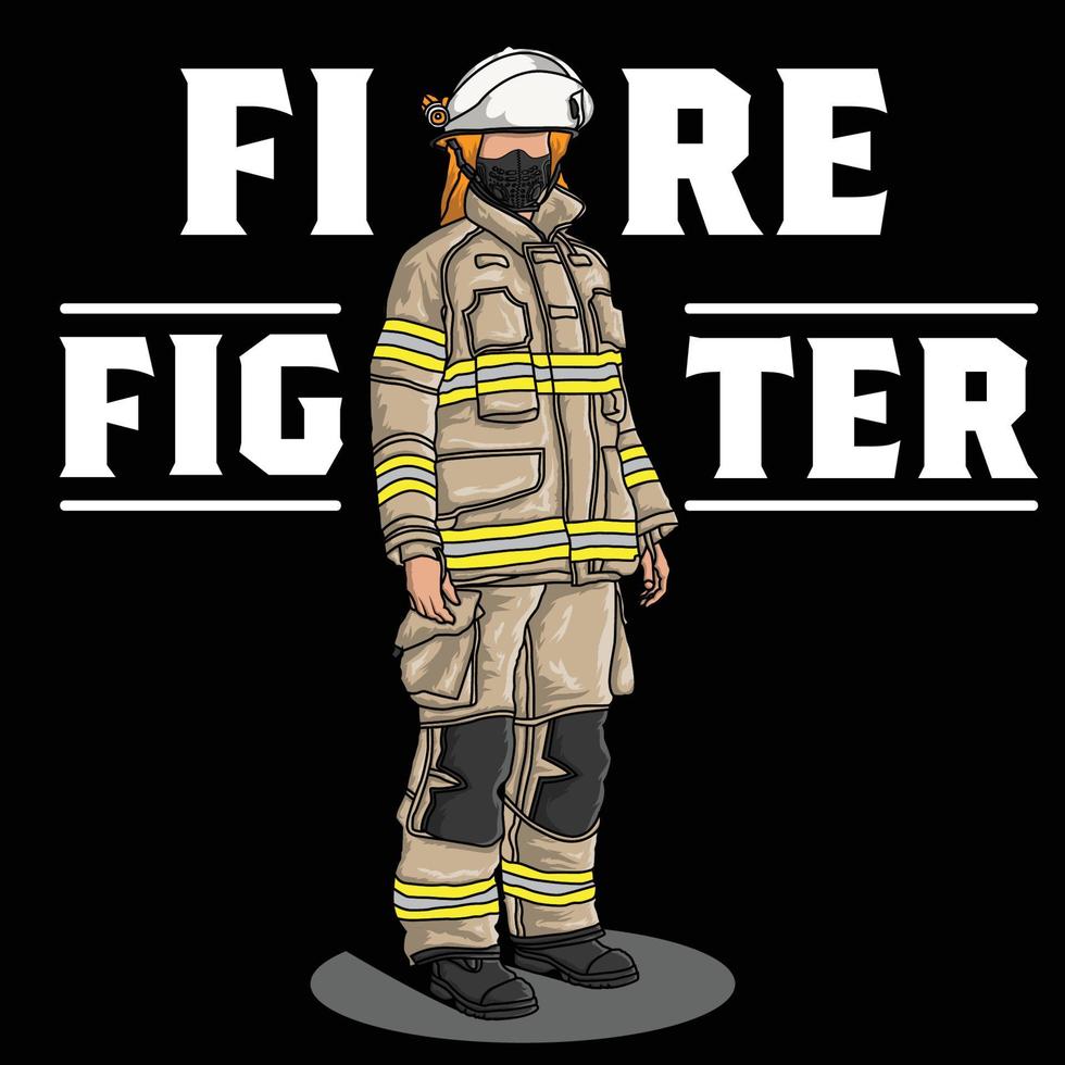 Firefighter Graphic Vector Illustration