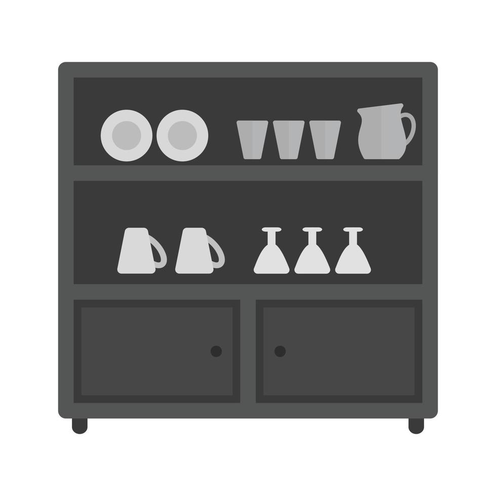 Shelf Flat Greyscale Icon vector