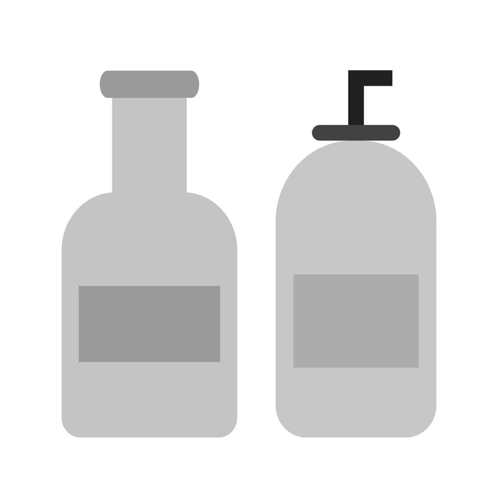 botellas de crema icono plano en escala de grises vector
