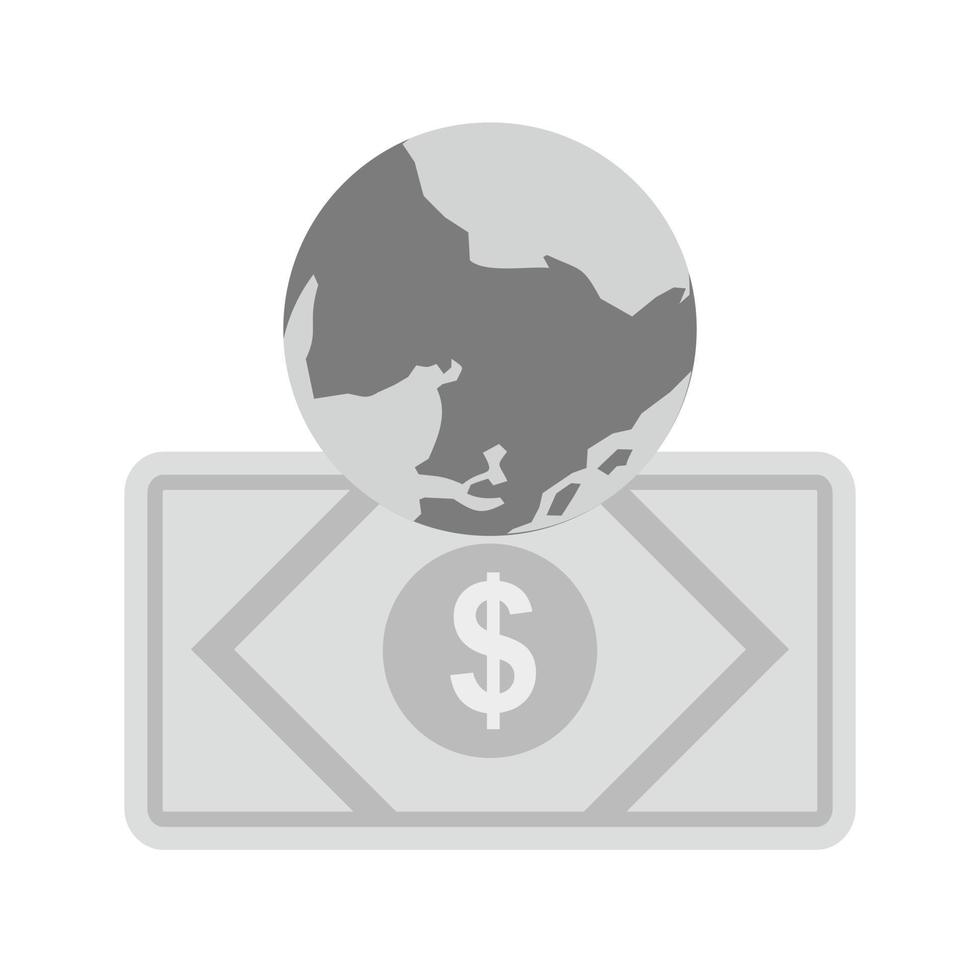 Global Cash Transfer Flat Greyscale Icon vector