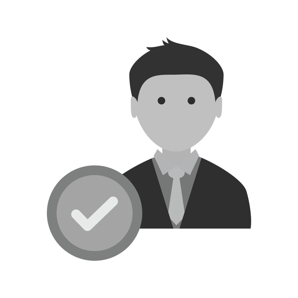 Verified Candidate Flat Greyscale Icon vector