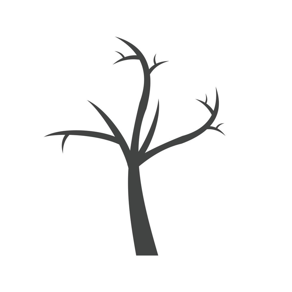 Bare Tree Flat Greyscale Icon vector
