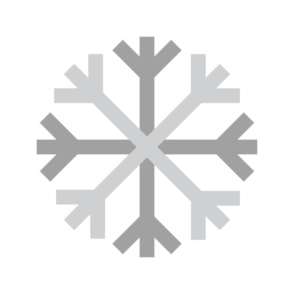 icono de copo de nieve plano en escala de grises vector