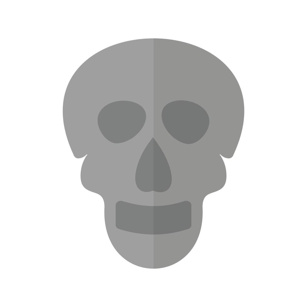 cara esqueleto plano icono en escala de grises vector