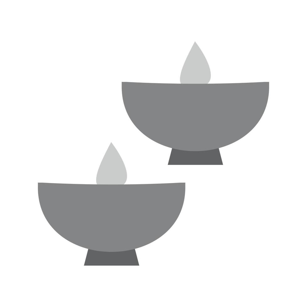 Lighted Bowls Flat Greyscale Icon vector