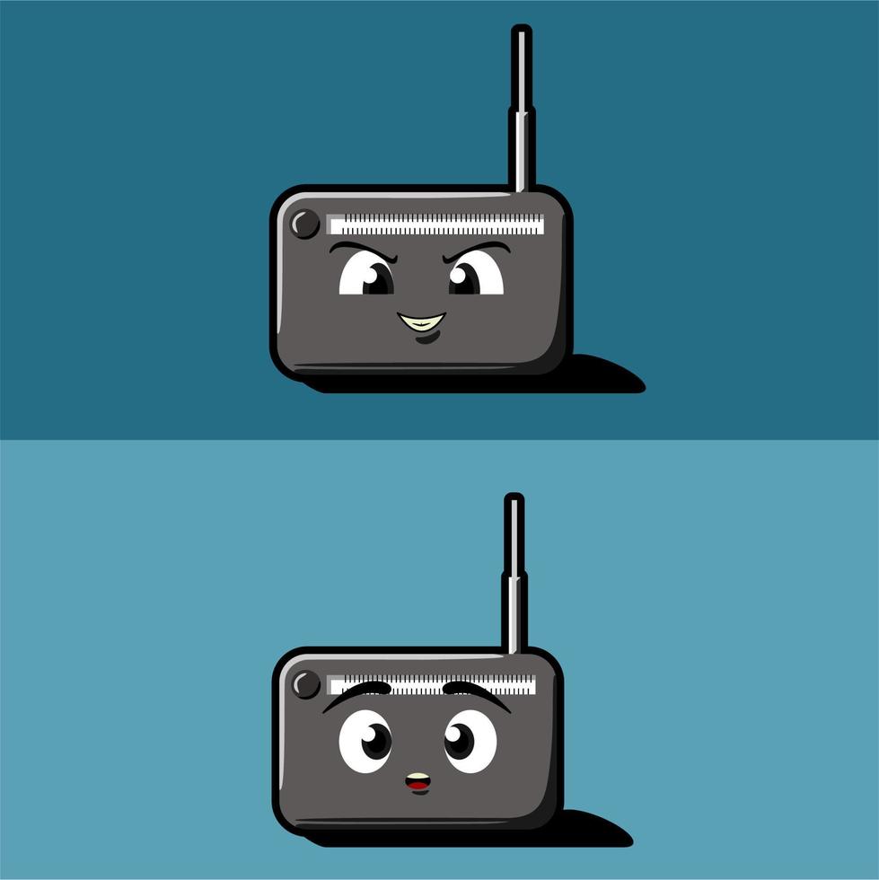 cute radio cartoon vector
