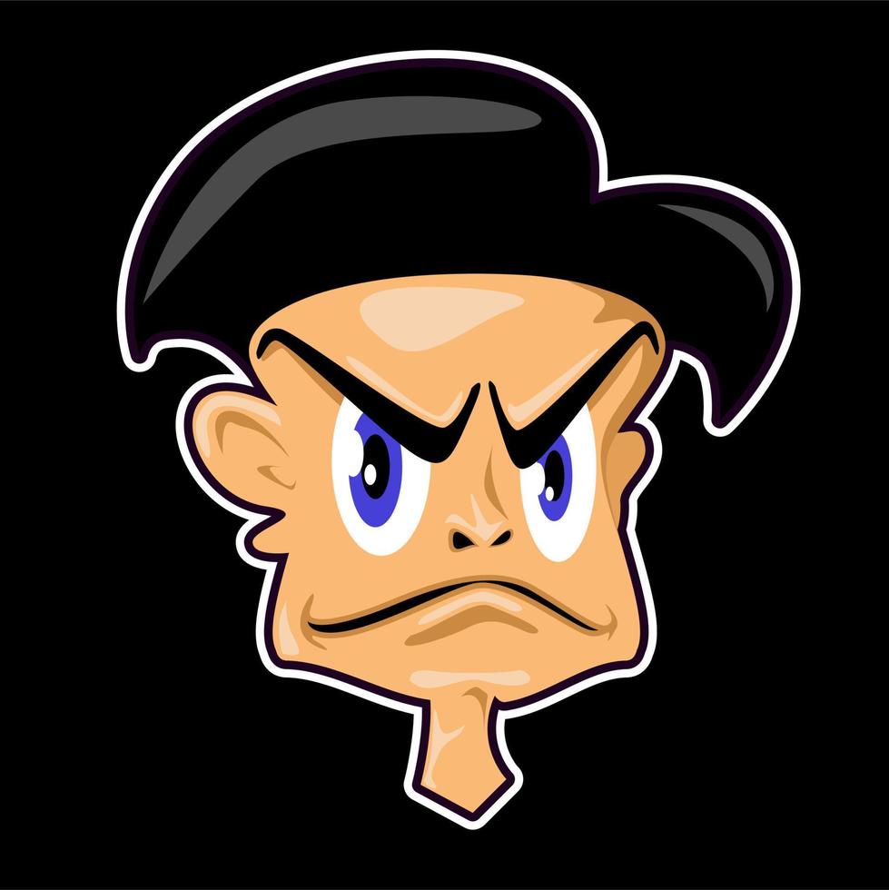 very angry face cartoon vector