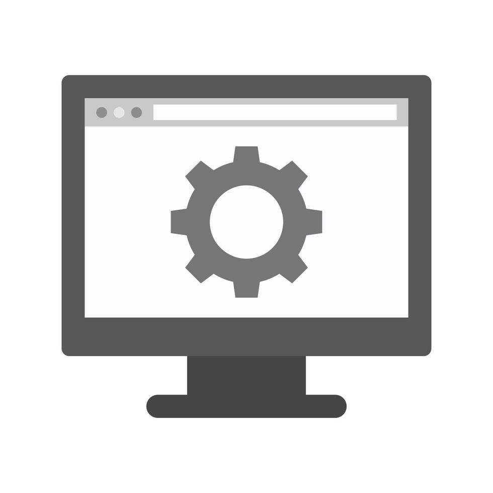 Web Settings Flat Greyscale Icon vector