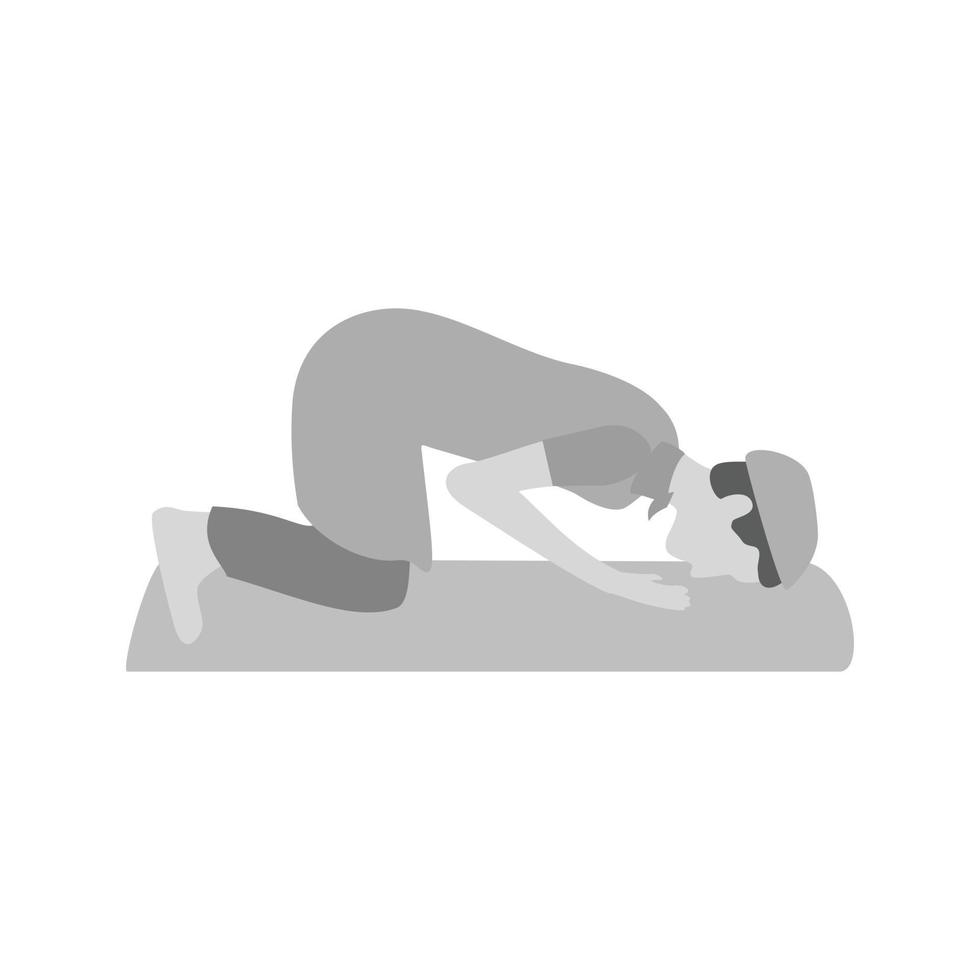 Sajdah Flat Greyscale Icon vector