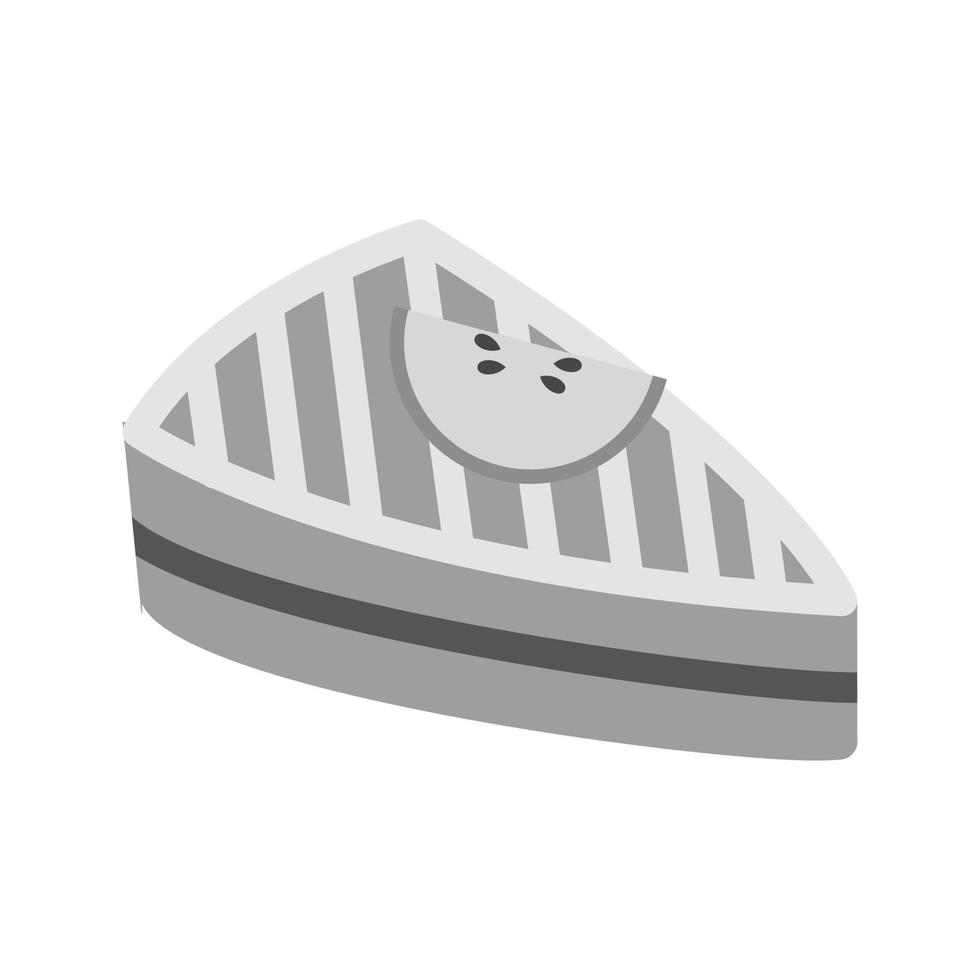 icono de escala de grises plano de tarta de manzana vector