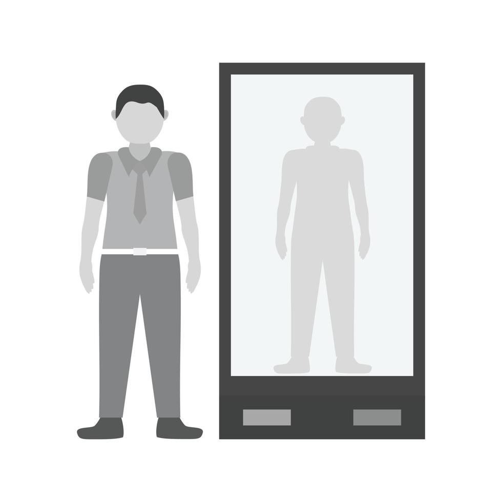 Passenger Checking Flat Greyscale Icon vector