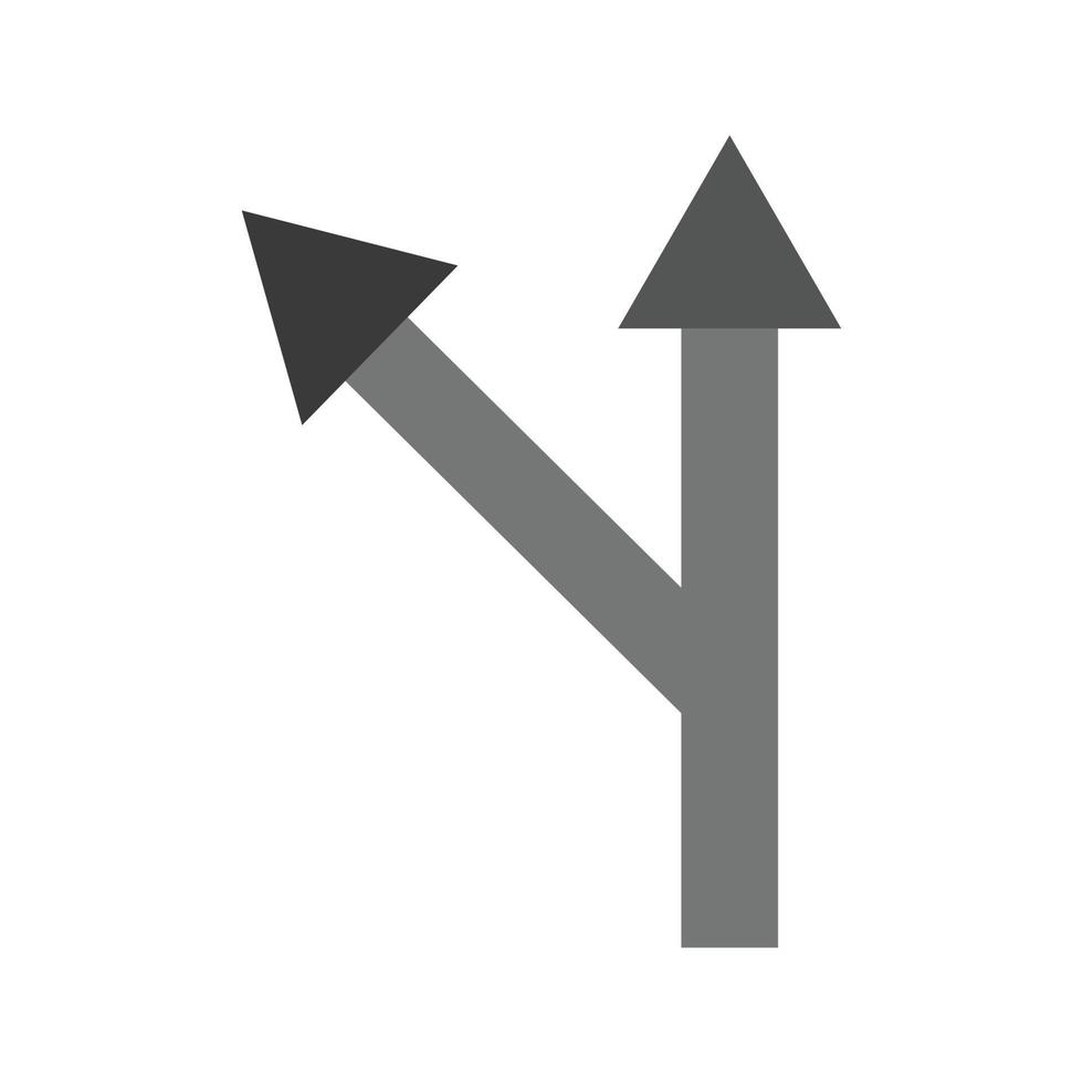 Left Turn Ahead Flat Greyscale Icon vector